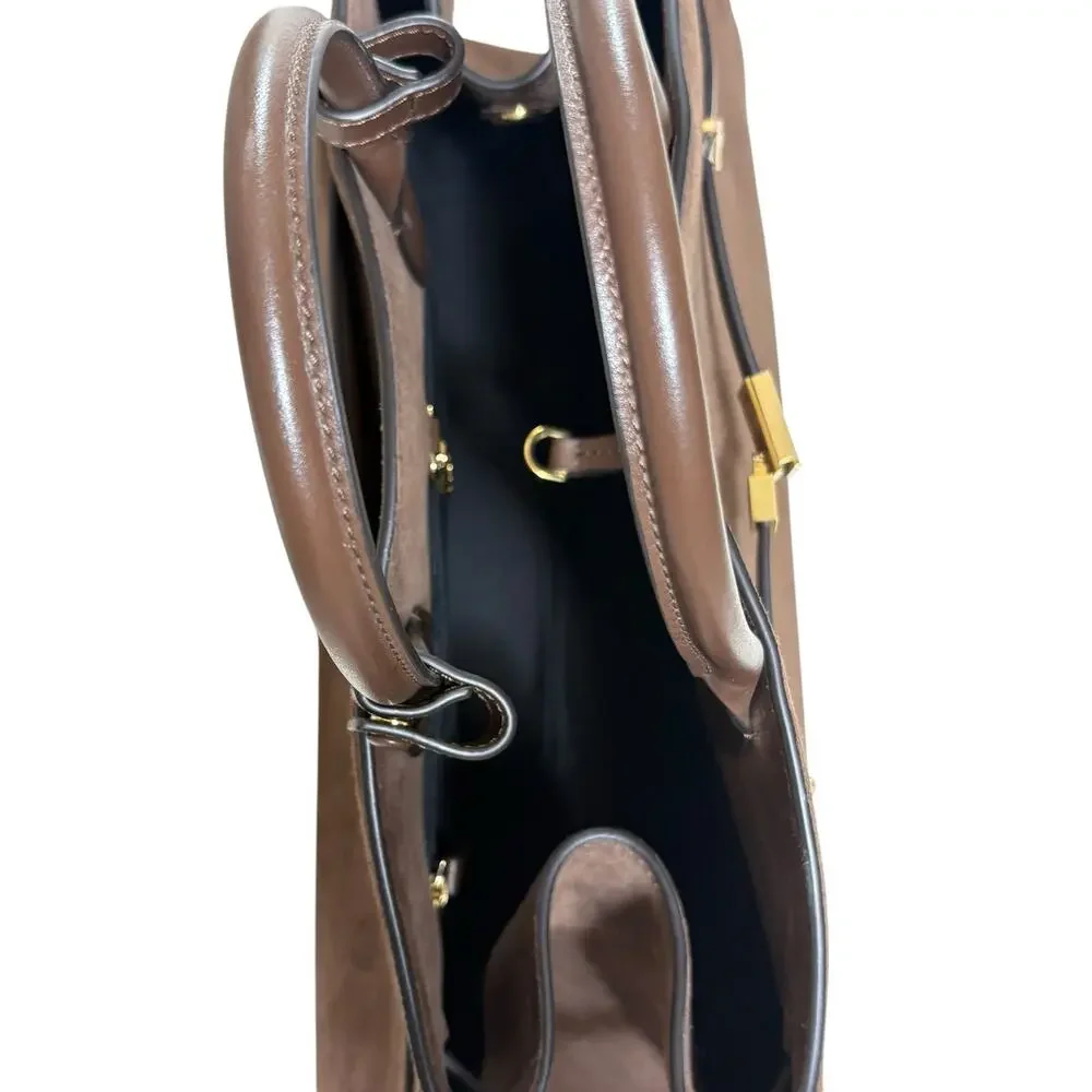 Demellier London NWT The Hudson Mocha Suede Tote Bag